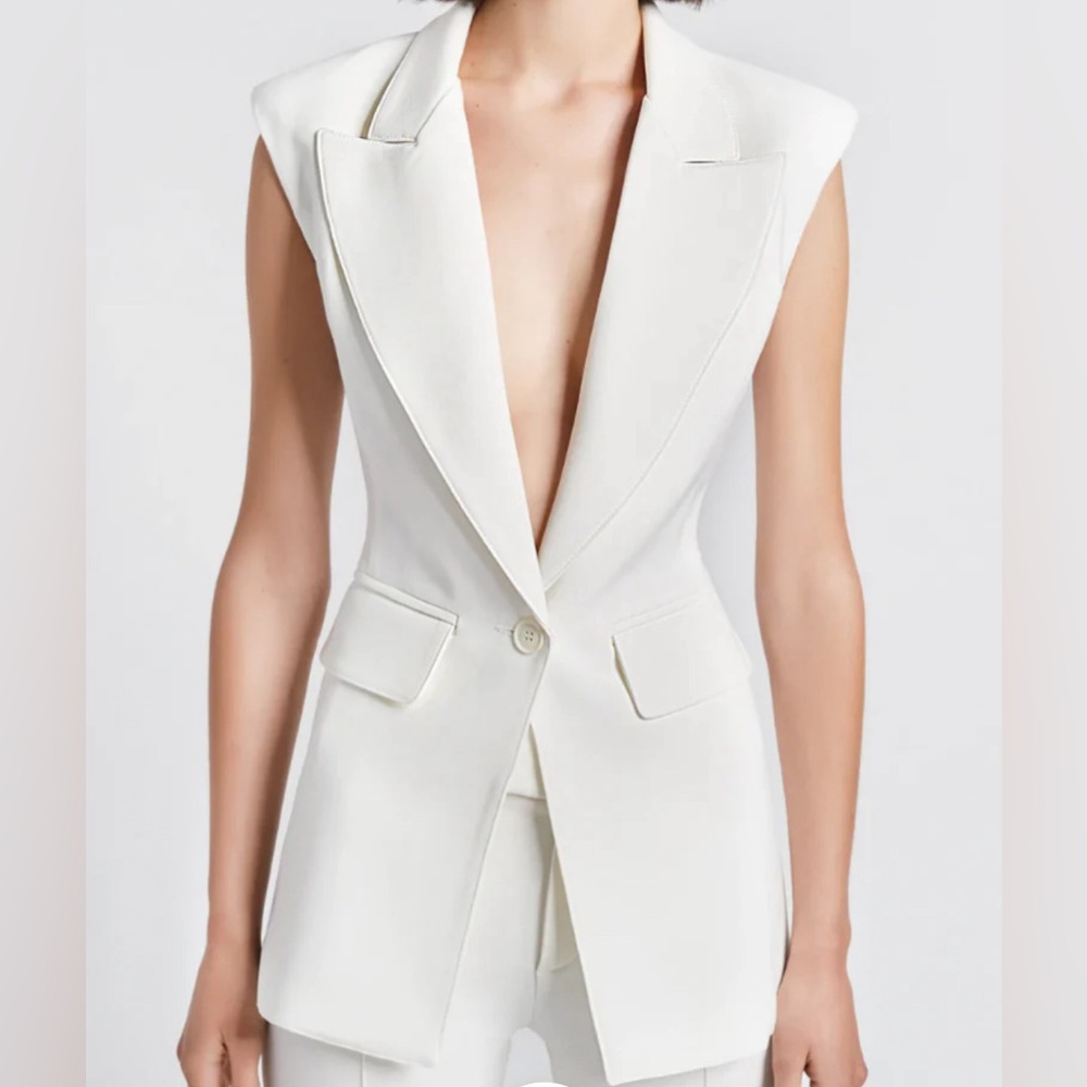 SMYTHE TAILORED WHITE VEST SIZE 8